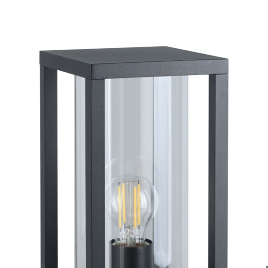 Lampione basso da giardino ip54 nero lampadine e27